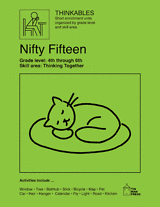 Nifty 15 Activity Sheets, Critical Thinking Questions about Familiar Subjects